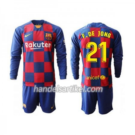 FC Barcelona F.DE JONG 21 Kinder Heim Trikotsatz 2019/20 Langarm (+ Kurze Hosen)